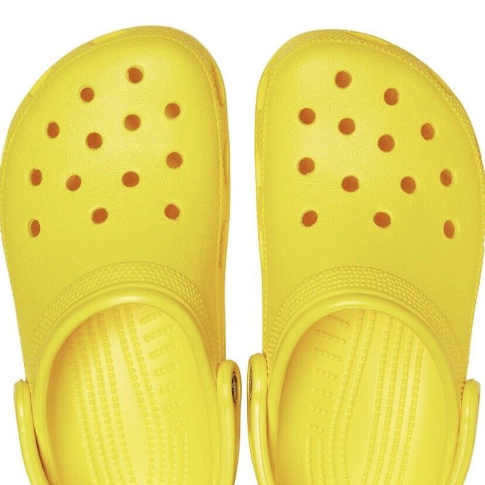 Crocs Classic Clog Slip On Shoes Lemon Yellow - Unisex Crocs - Picture 3 of 5